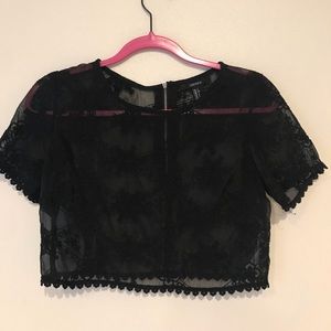 Black sheer crop top (never worn)